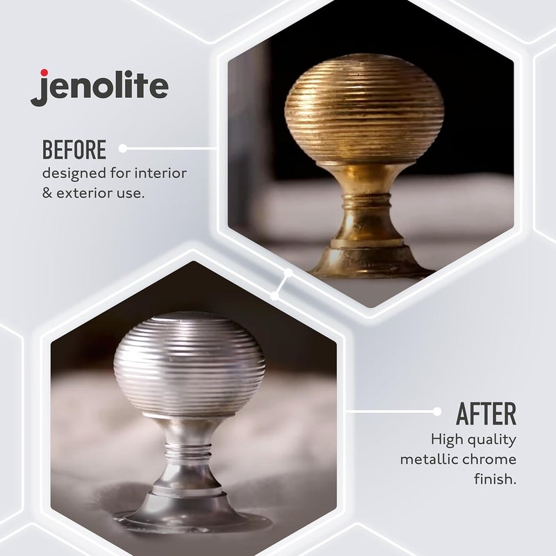 JENOLITE طلاء رذاذ كروم - لمسة نهائية كرومية ناعمة - طلاء متعدد الأسطح للمعادن والبلاستيك والمزيد - مناسب للاستخدام الداخلي والخارجي - 3x400 مل (3x13.52 أونصة) - Image 5